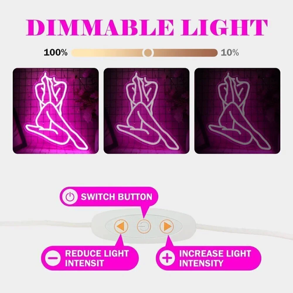 🆕Lady Neon Lady Neon Led Signs for Wall Decor for Bedroom Man Cave Home Bar